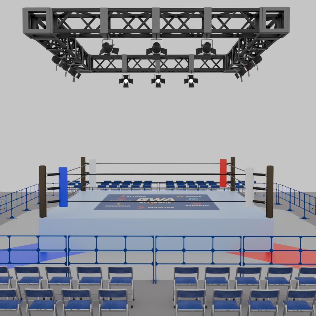 【Blender】 プロレスのリング Pro wrestling ring