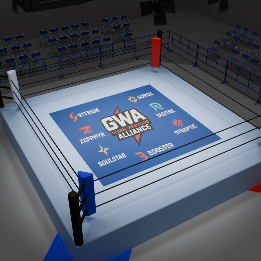 【Blender】 プロレスのリング Pro wrestling ring