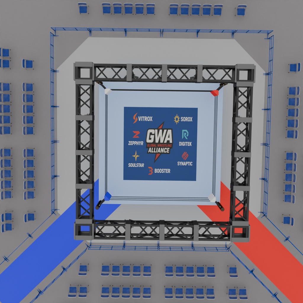 【Blender】 プロレスのリング Pro wrestling ring