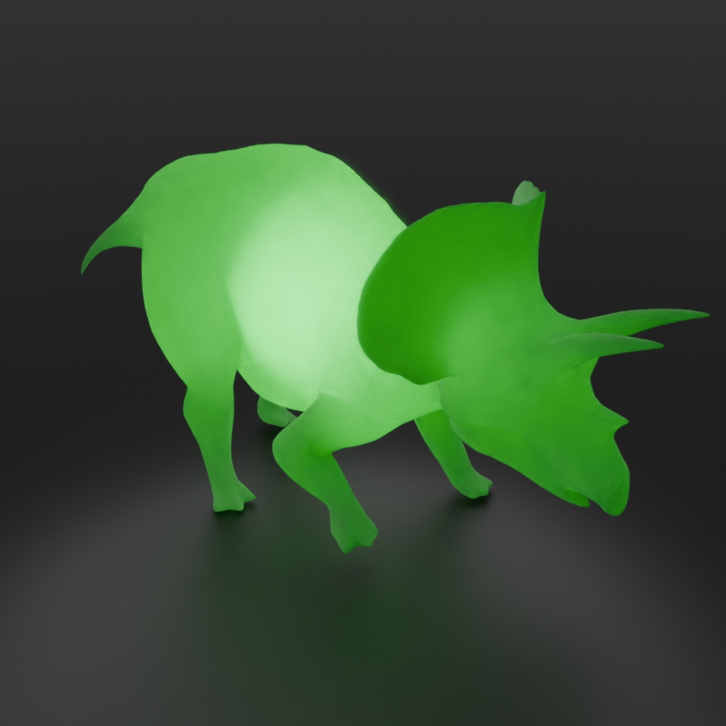 【Blender】 トリケラトプスの間接照明 Triceratops Indirect Lighting