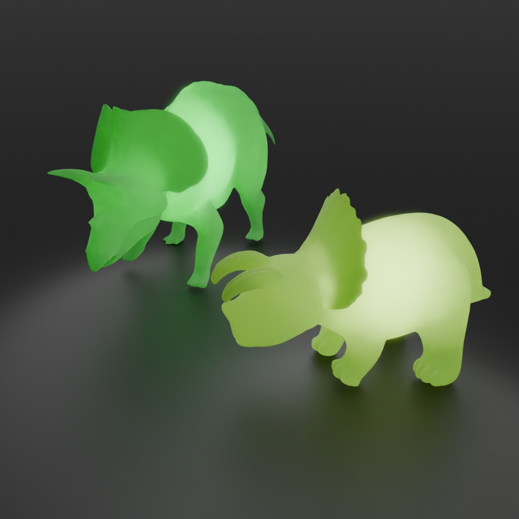 【Blender】 トリケラトプスの間接照明 Triceratops Indirect Lighting