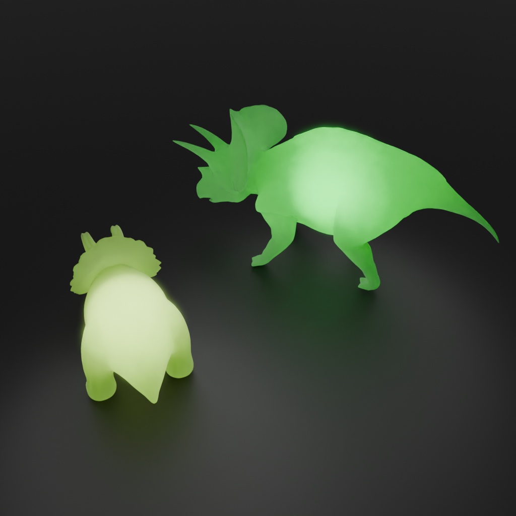 【Blender】 トリケラトプスの間接照明 Triceratops Indirect Lighting
