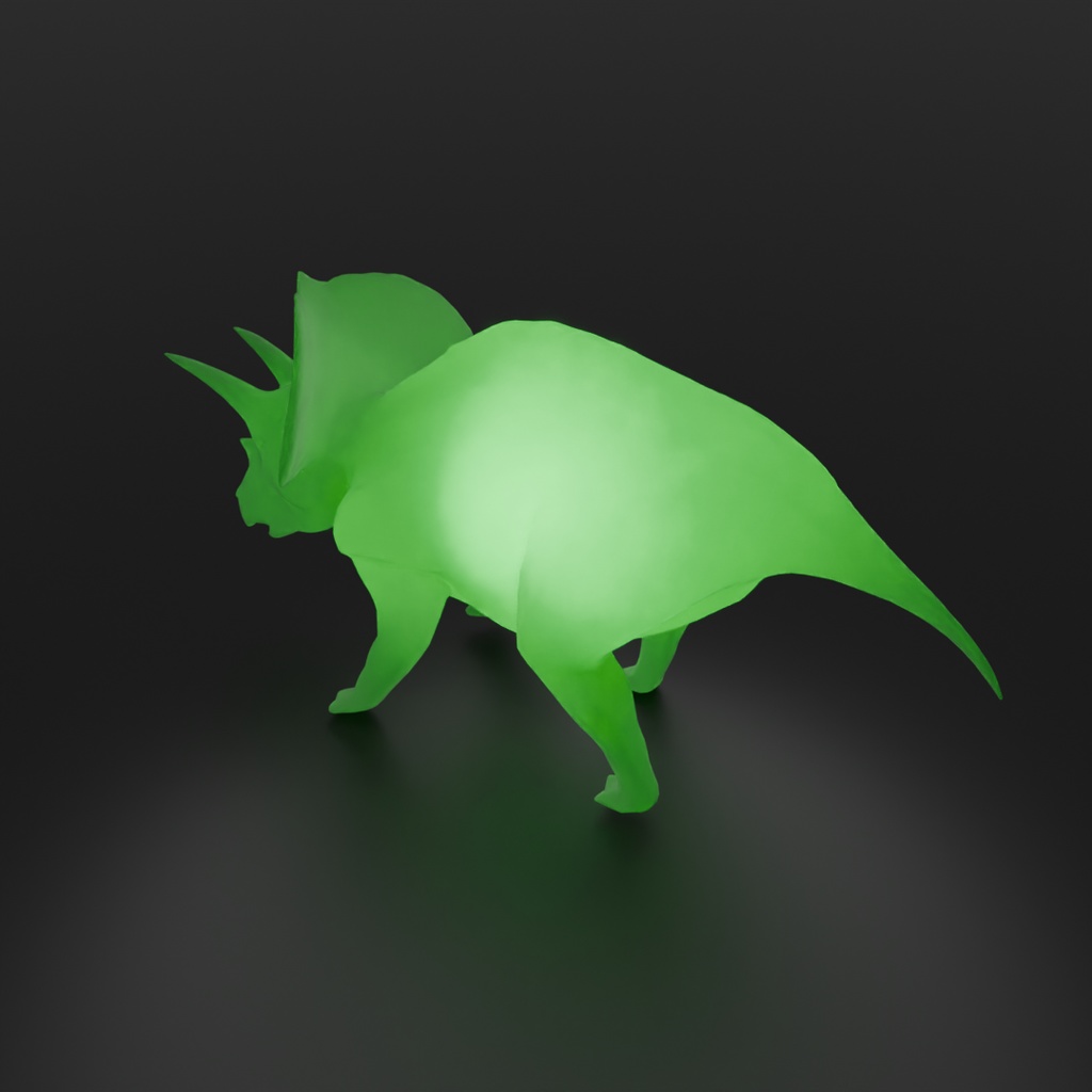 【Blender】 トリケラトプスの間接照明 Triceratops Indirect Lighting