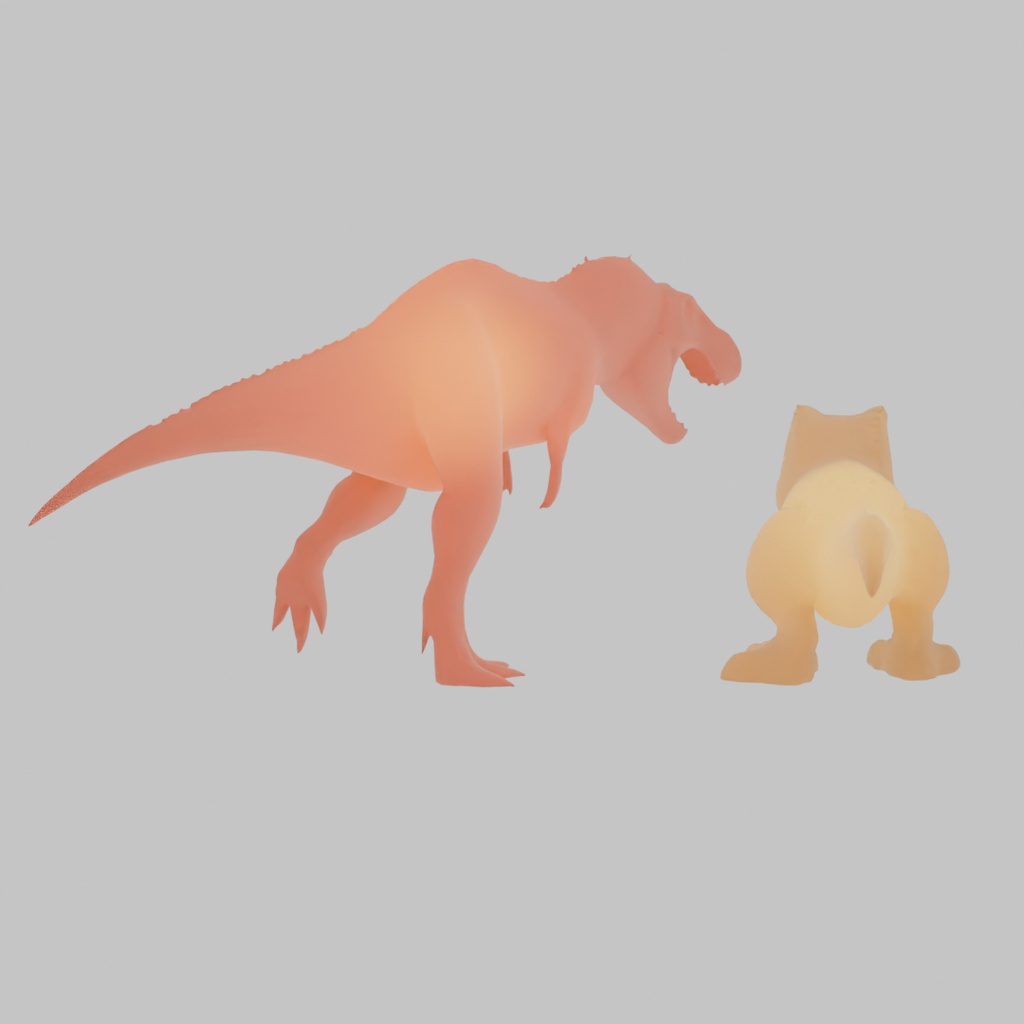 【Blender】 ティラノサウルスの間接照明 Tyrannosaurus Indirect Lighting