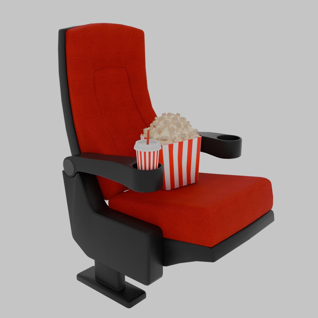 【Blender】 映画館用アームチェア Cinema Armchair
