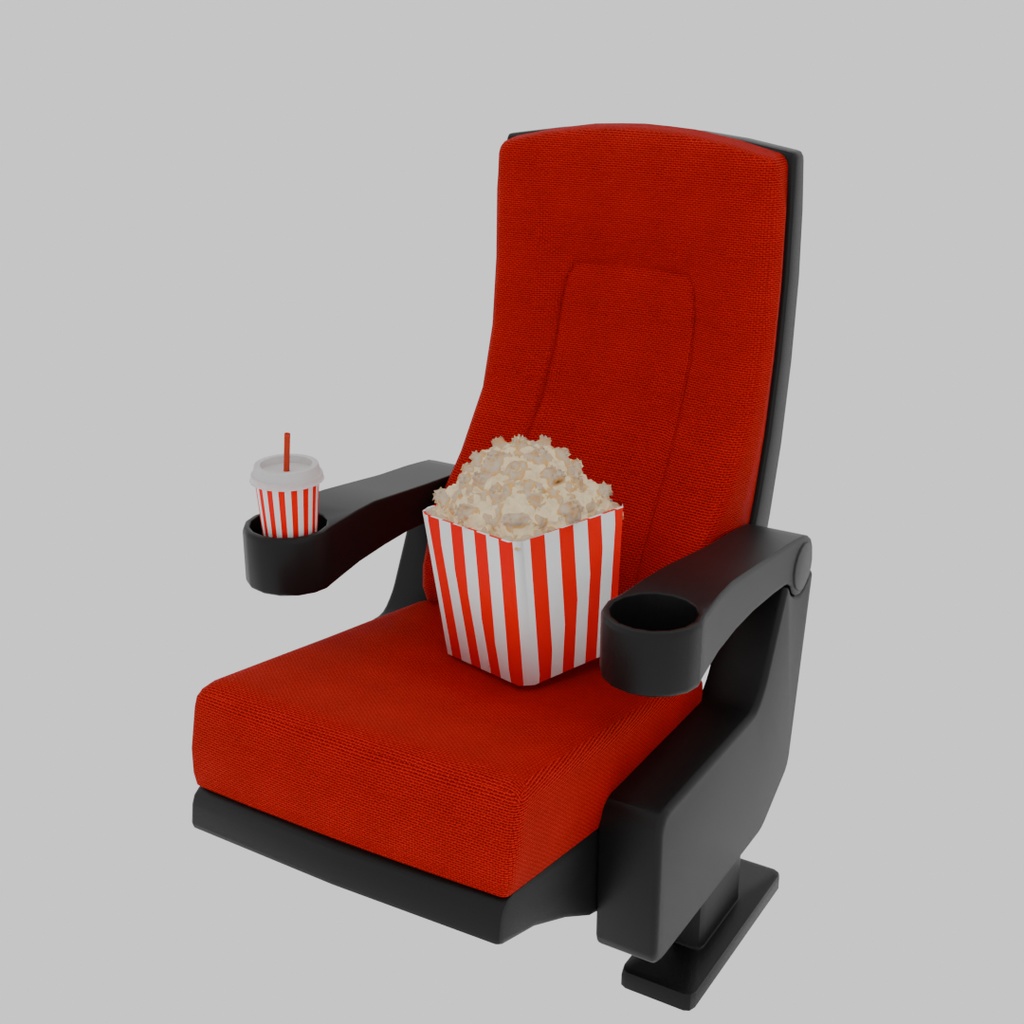 【Blender】 映画館用アームチェア Cinema Armchair