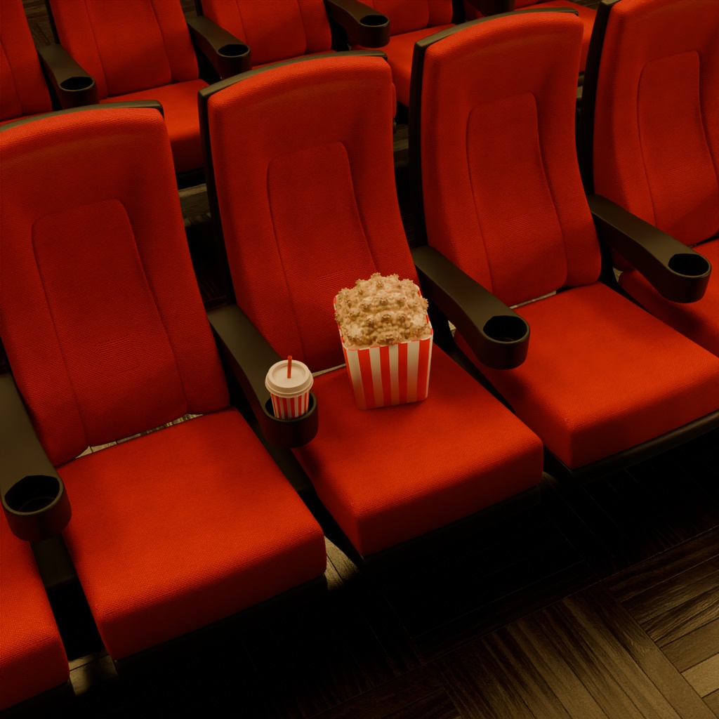 【Blender】 映画館用アームチェア Cinema Armchair