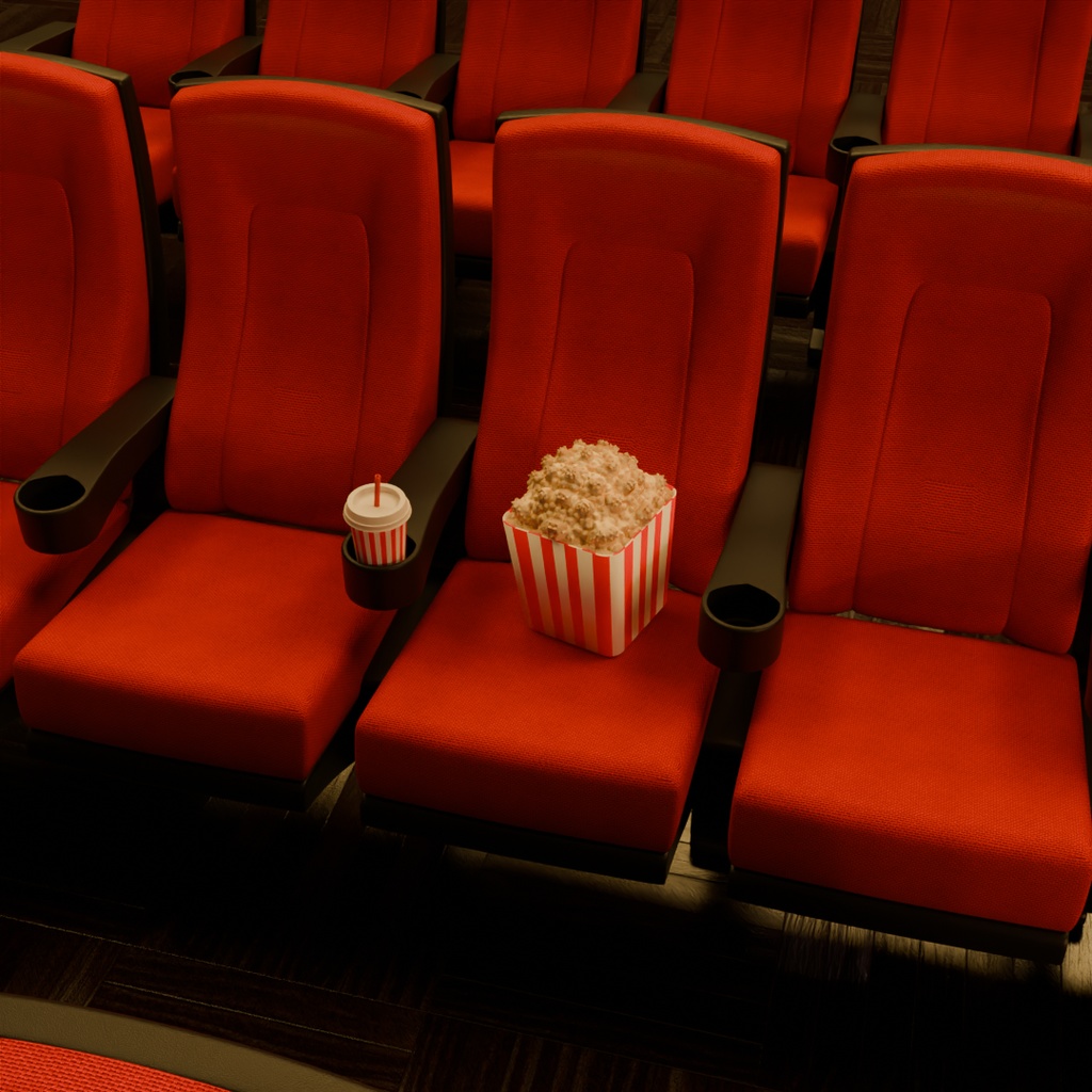 【Blender】 映画館用アームチェア Cinema Armchair