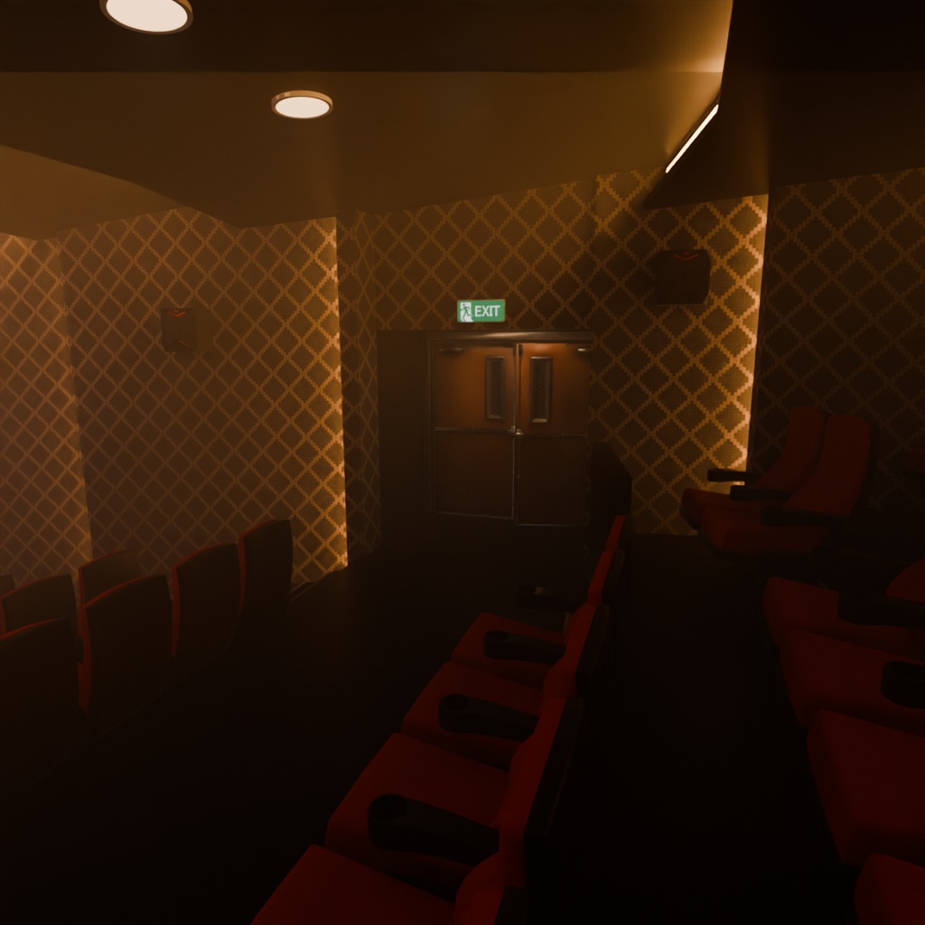 【Blender】 映画館のシアター① Theater 1 at the movie theater