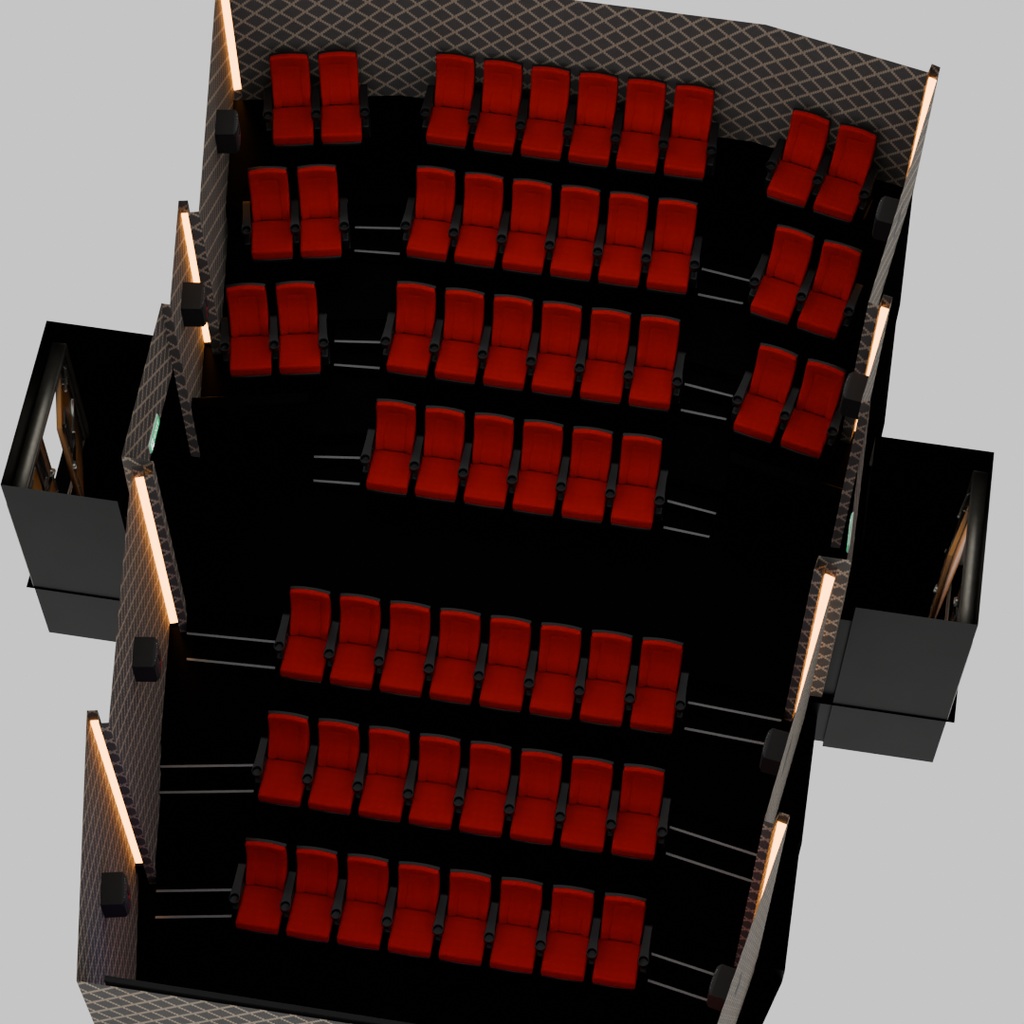 【Blender】 映画館のシアター① Theater 1 at the movie theater