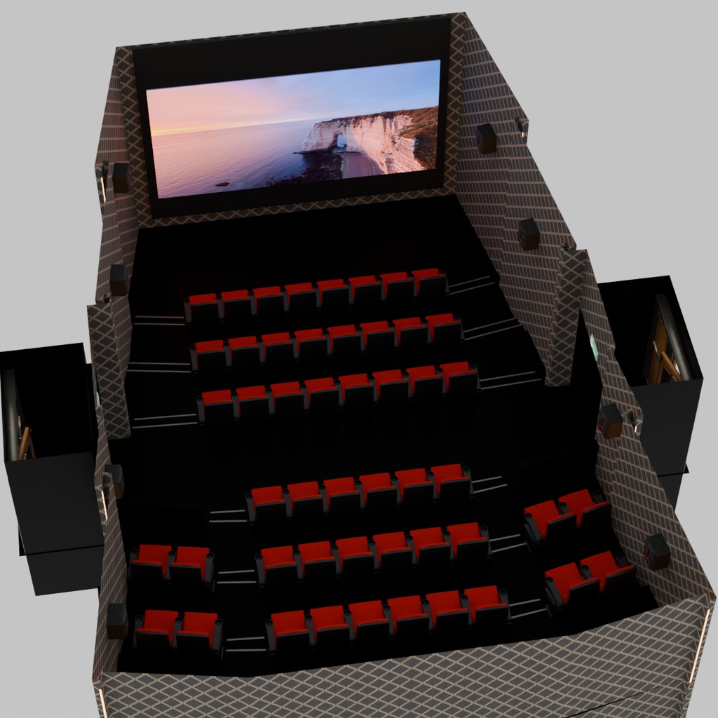 【Blender】 映画館のシアター① Theater 1 at the movie theater