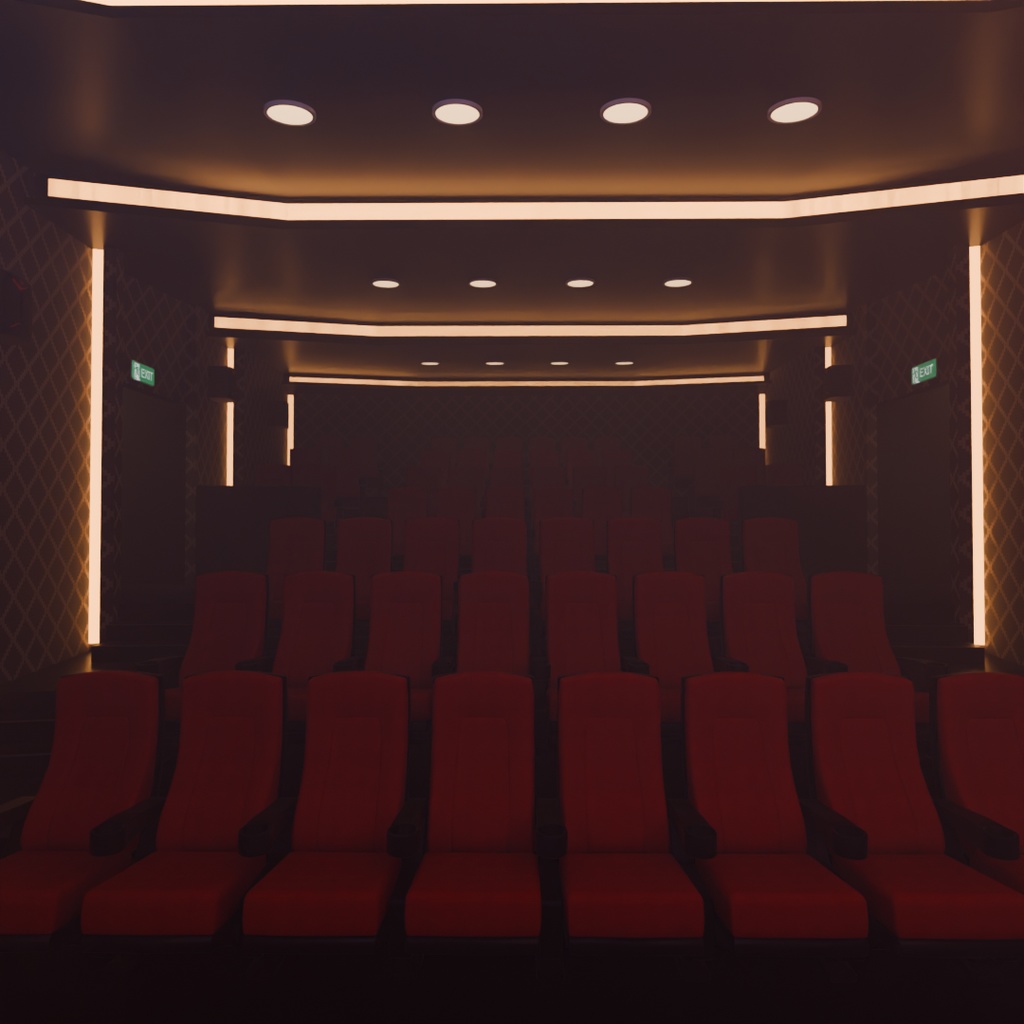 【Blender】 映画館のシアター① Theater 1 at the movie theater
