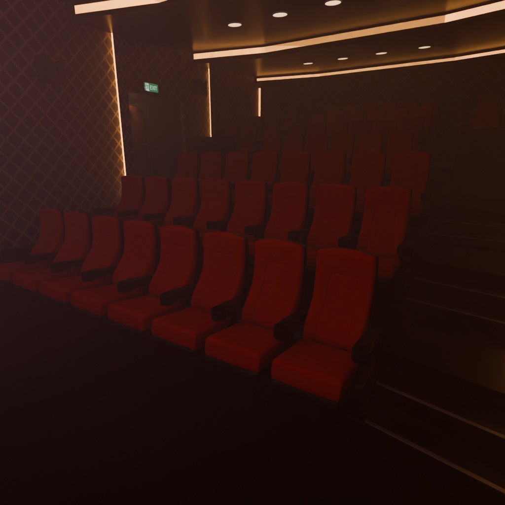 【Blender】 映画館のシアター① Theater 1 at the movie theater