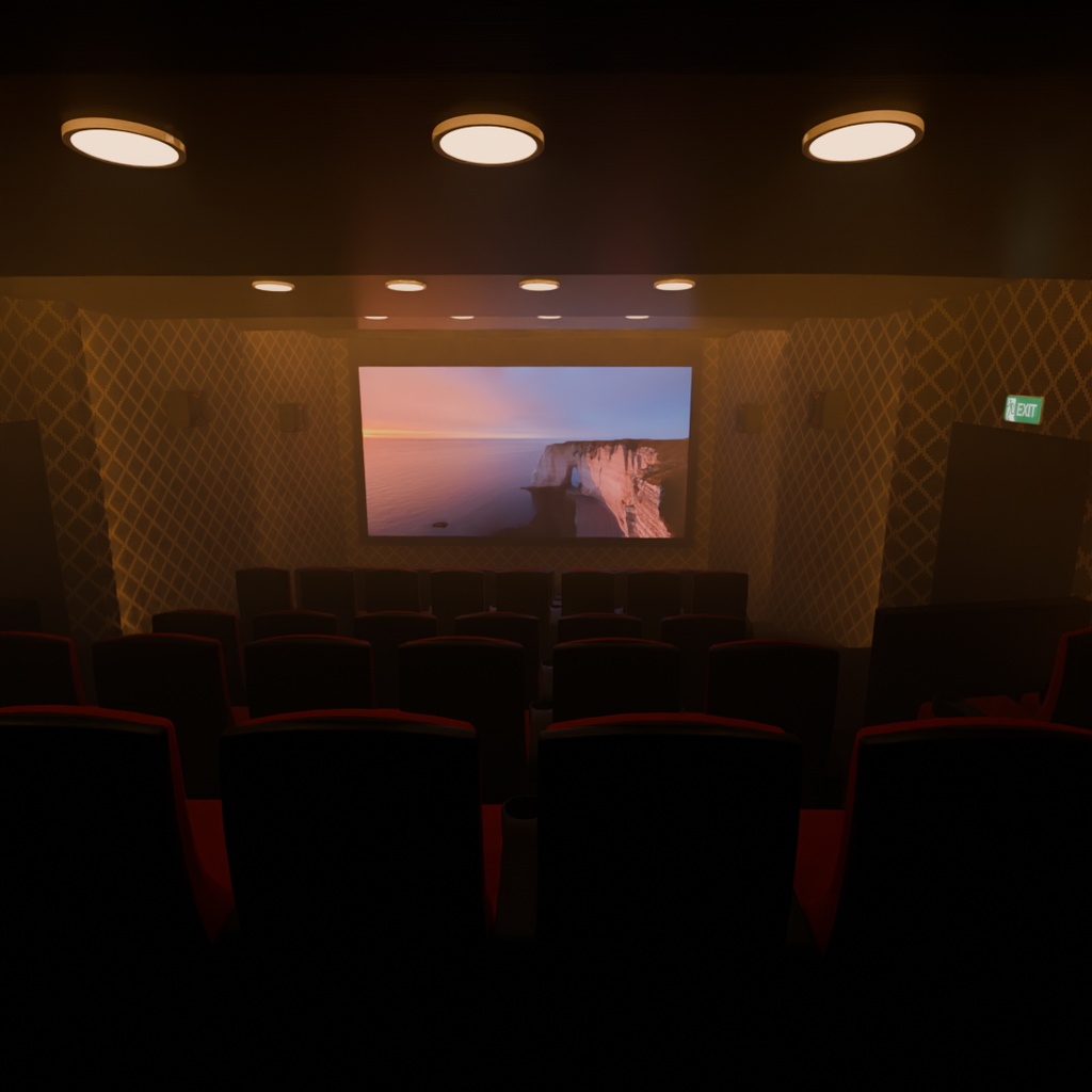 【Blender】 映画館のシアター① Theater 1 at the movie theater