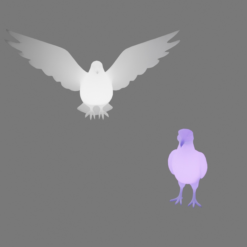 【Blender】 鳩の間接照明 Dove Indirect Lighting