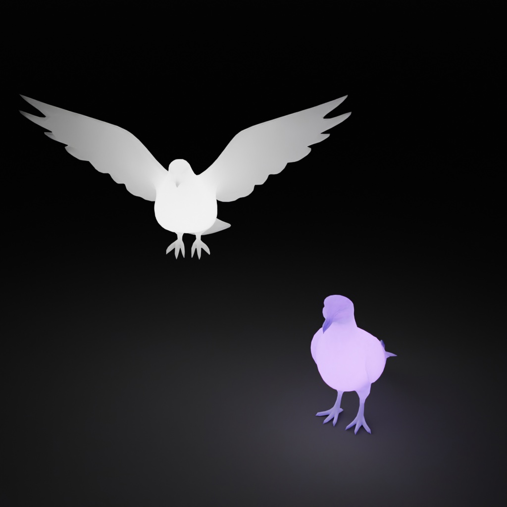 【Blender】 鳩の間接照明 Dove Indirect Lighting