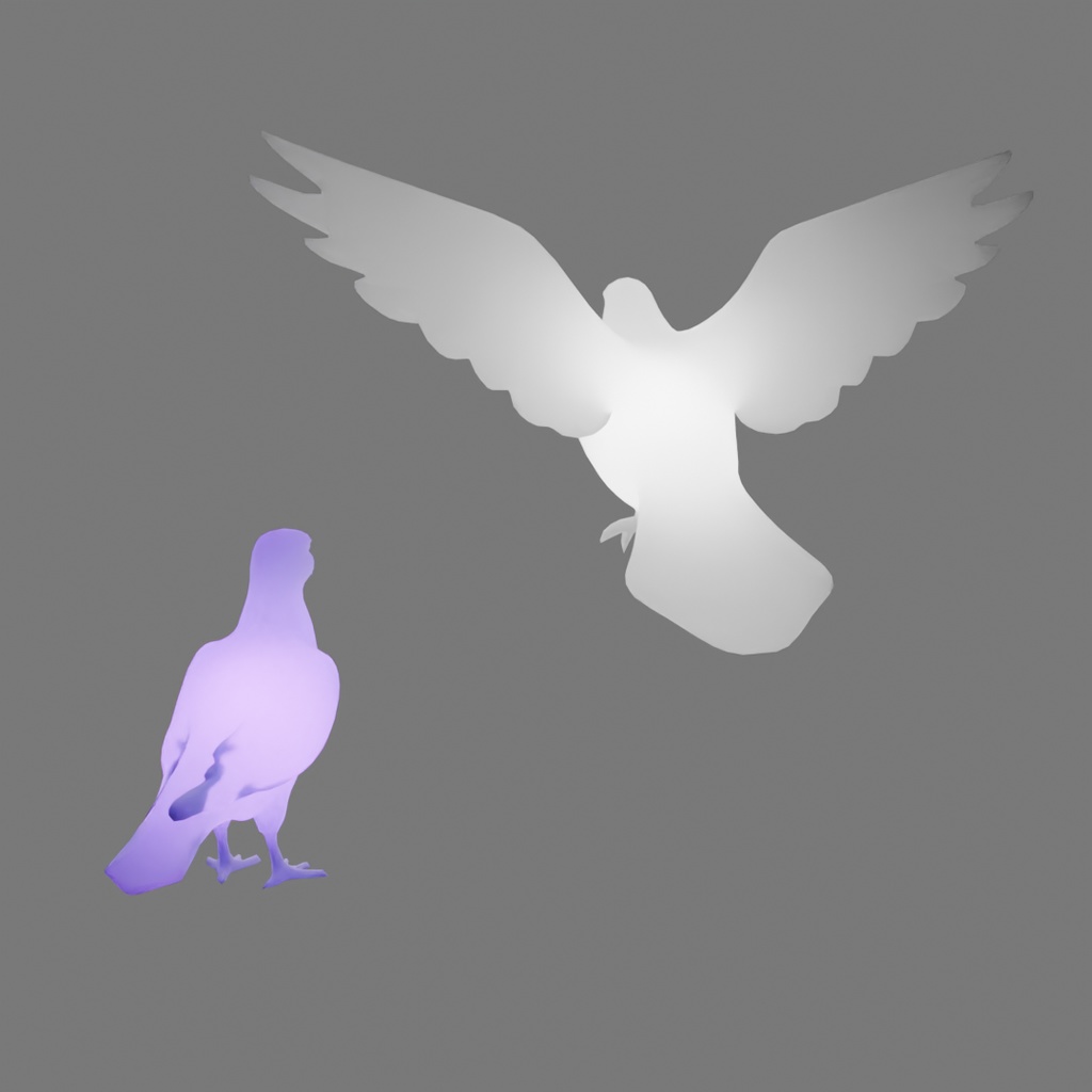 【Blender】 鳩の間接照明 Dove Indirect Lighting