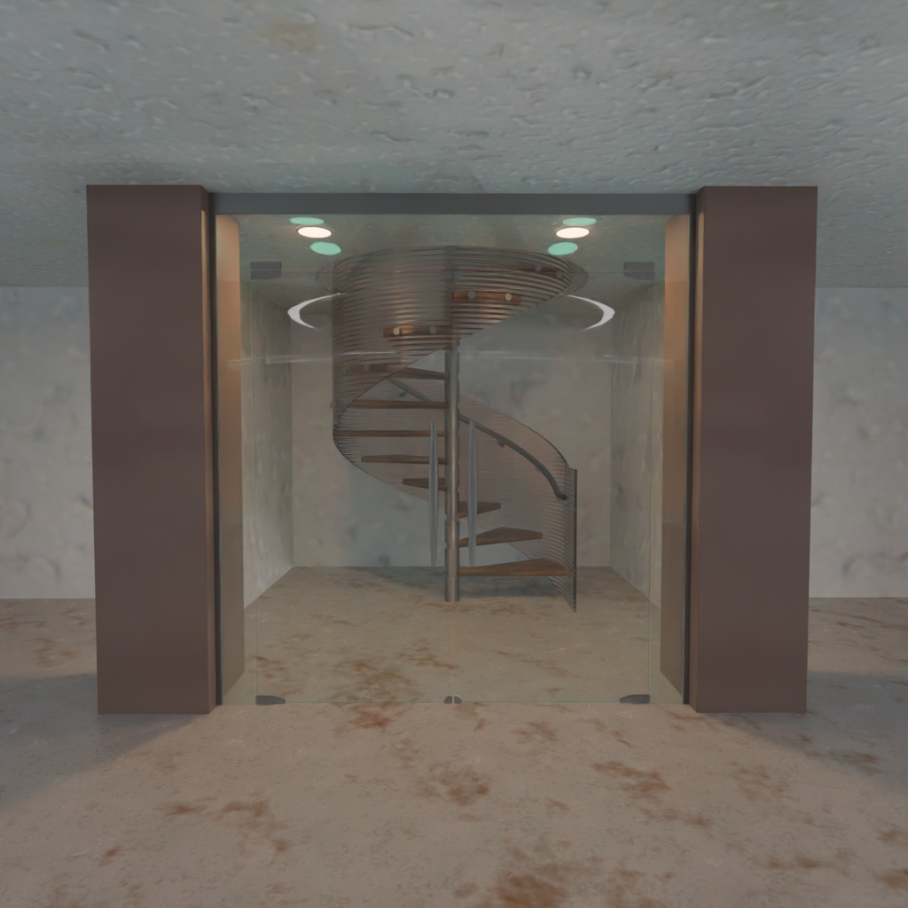 【Blender】 地下の高級ガレージ Underground luxury garage