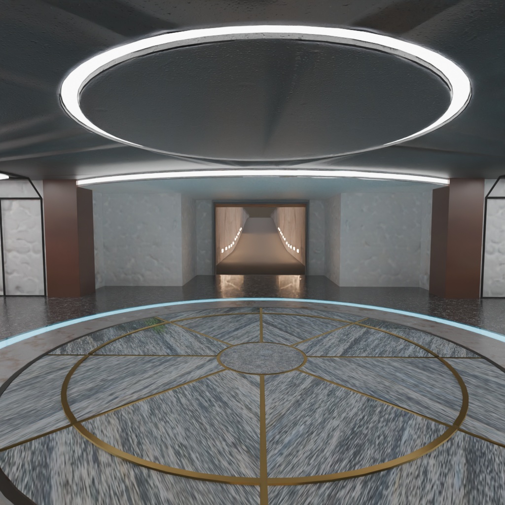 【Blender】 地下の高級ガレージ Underground luxury garage