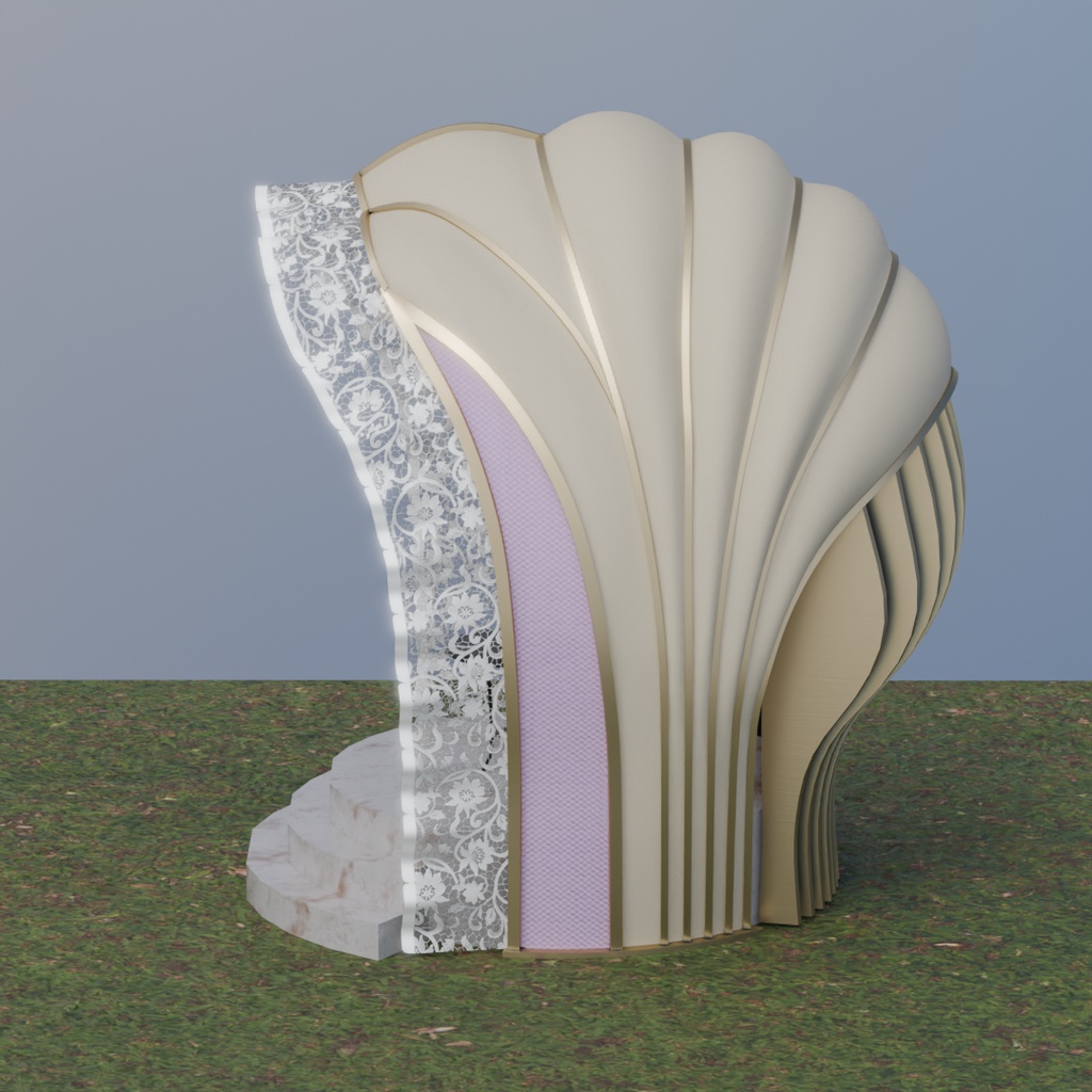 【Blender】 貴婦人のガゼボ(2パターン) The Lady's Gazebo