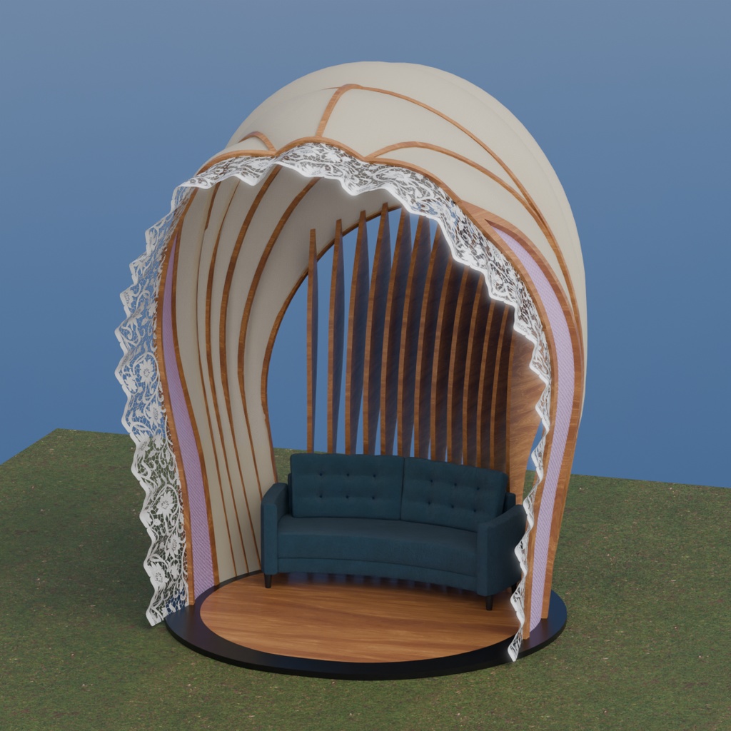 【Blender】 貴婦人のガゼボ(2パターン) The Lady's Gazebo