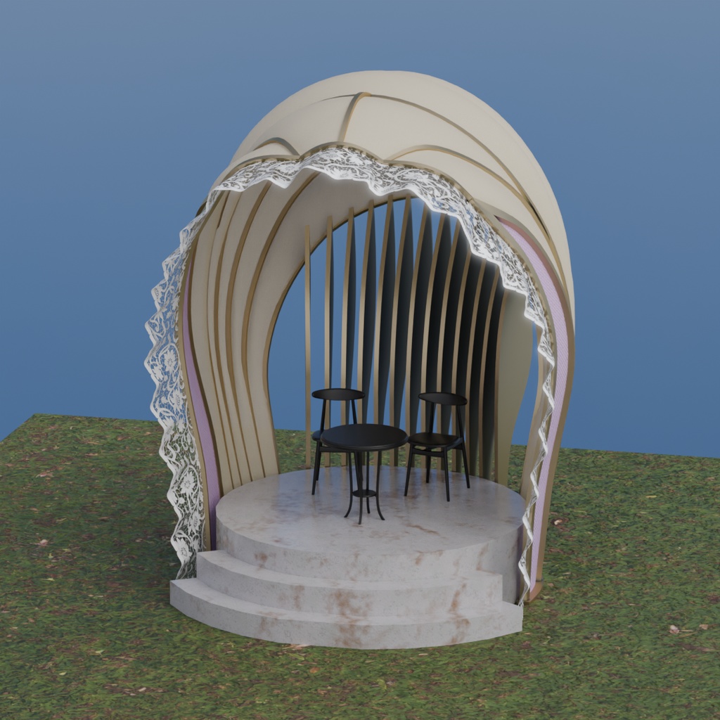 【Blender】 貴婦人のガゼボ(2パターン) The Lady's Gazebo