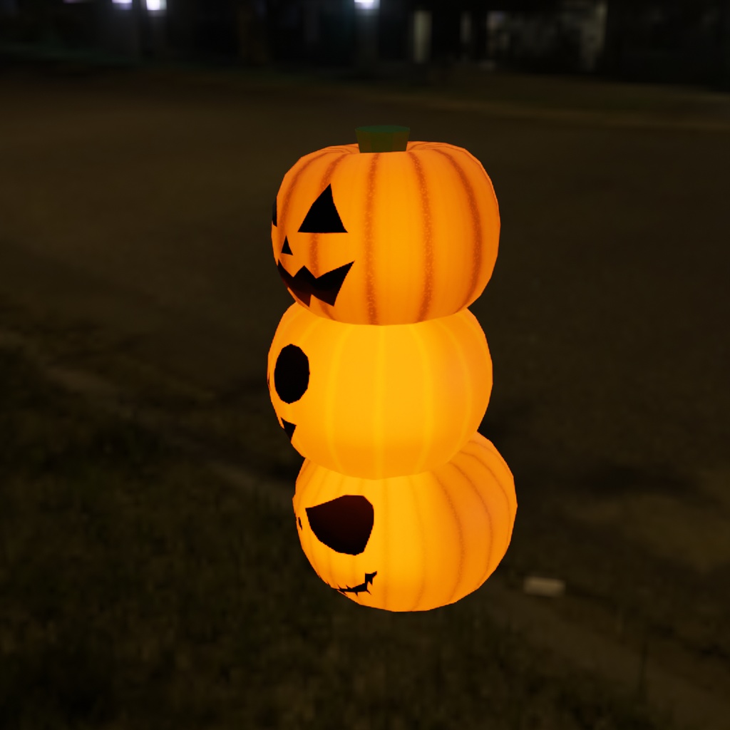 【Blender】 ジャック・オー・ランタンのランプと間接照明 Jack-o'-lantern lamps and indirect lighting