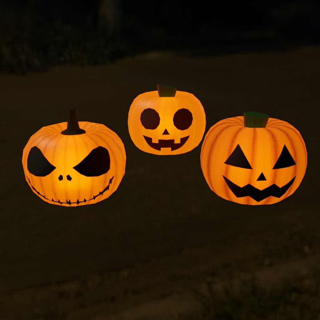 【Blender】 ジャック・オー・ランタンのランプと間接照明 Jack-o'-lantern lamps and indirect lighting