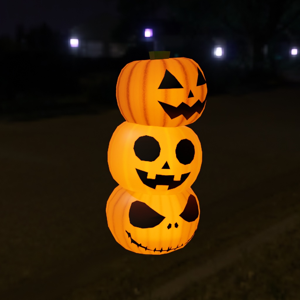 【Blender】 ジャック・オー・ランタンのランプと間接照明 Jack-o'-lantern lamps and indirect lighting