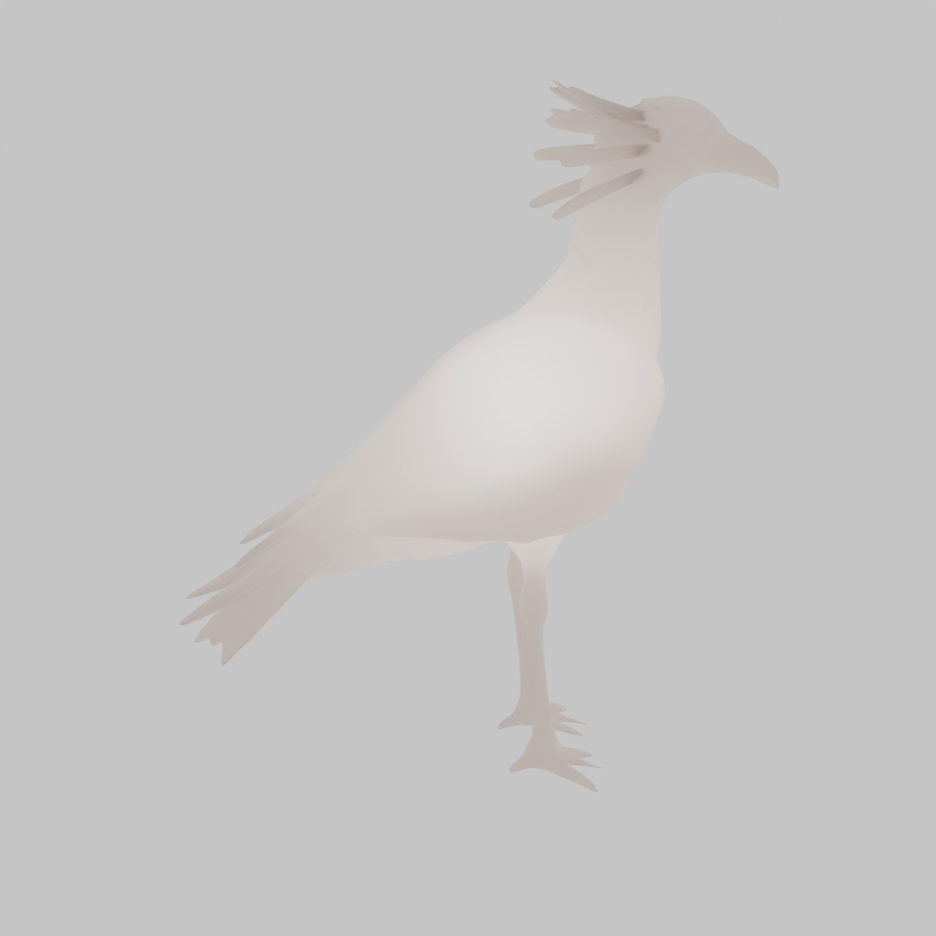 【Blender】 ヘビクイワシの間接照明 Indirect Lighting for Secretarybird