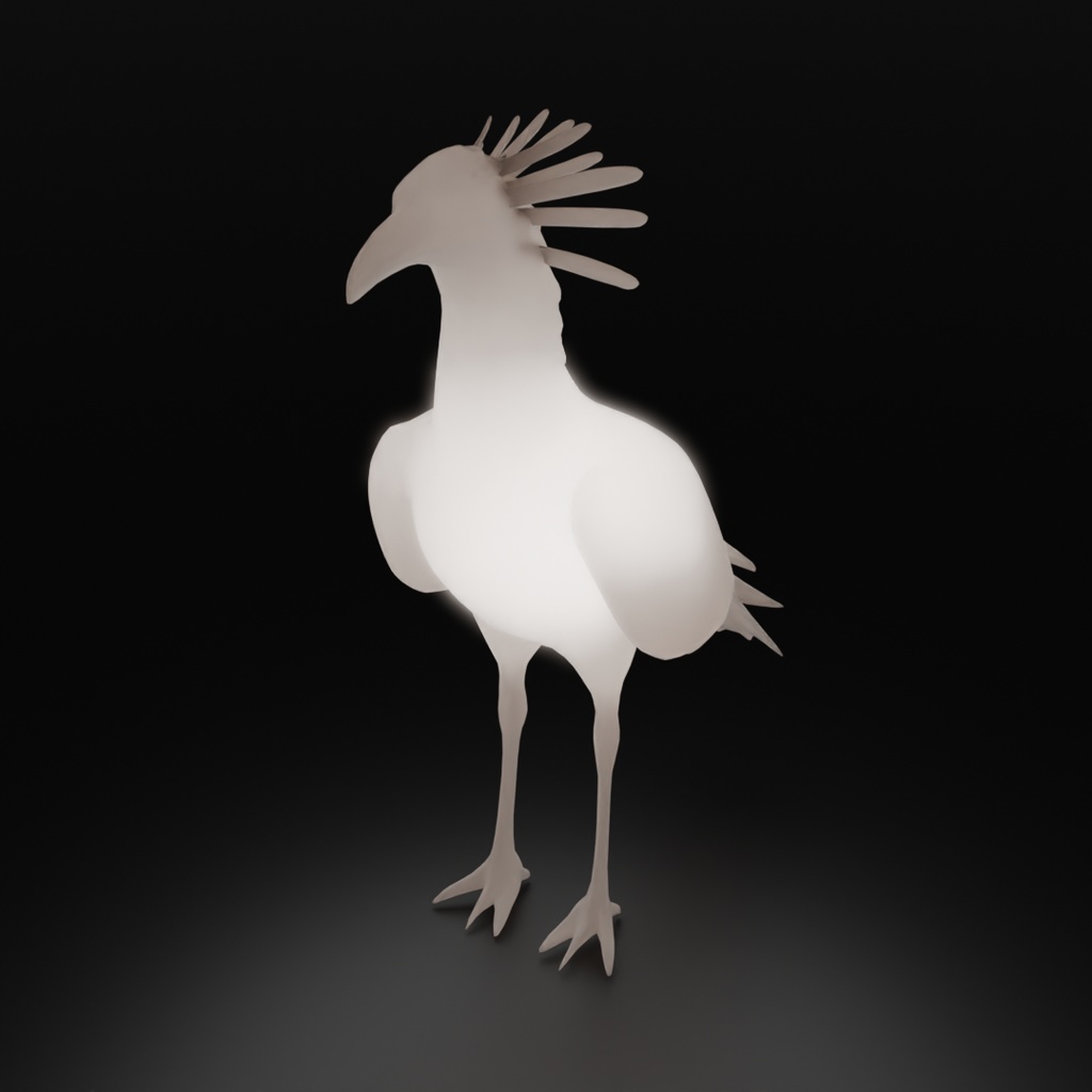 【Blender】 ヘビクイワシの間接照明 Indirect Lighting for Secretarybird