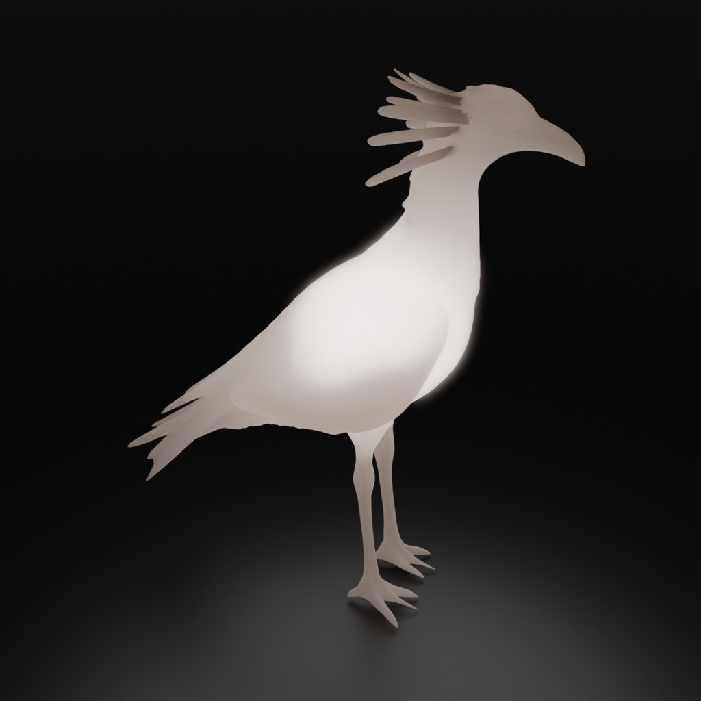 【Blender】 ヘビクイワシの間接照明 Indirect Lighting for Secretarybird