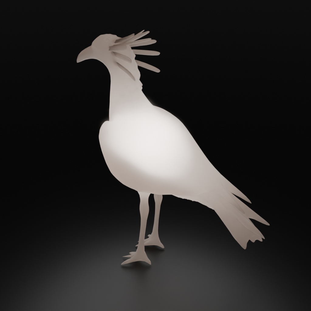 【Blender】 ヘビクイワシの間接照明 Indirect Lighting for Secretarybird