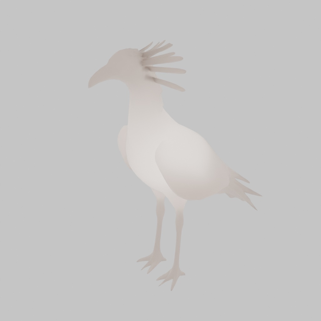 【Blender】 ヘビクイワシの間接照明 Indirect Lighting for Secretarybird