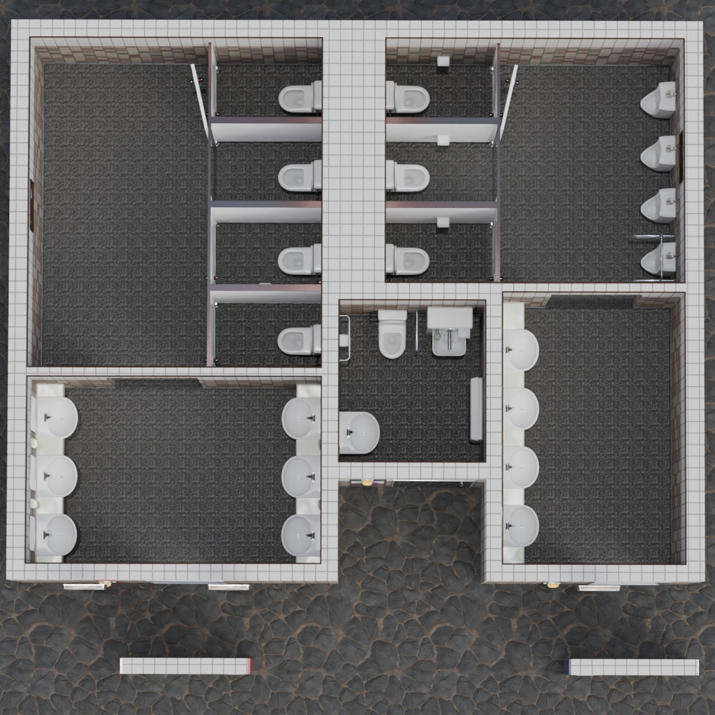 【Blender】 公衆トイレ Public restroom