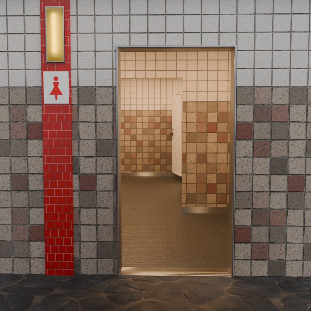 【Blender】 公衆トイレ Public restroom