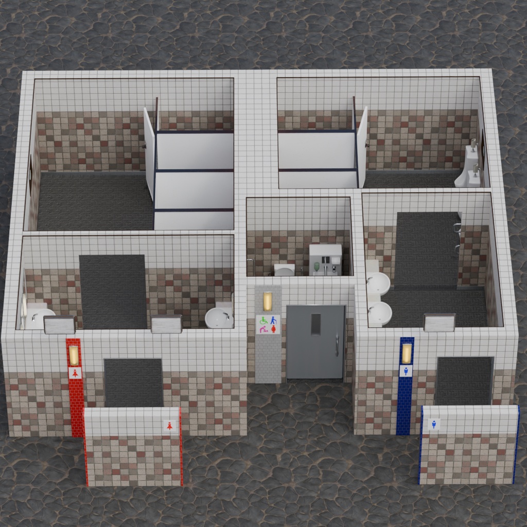 【Blender】 公衆トイレ Public restroom