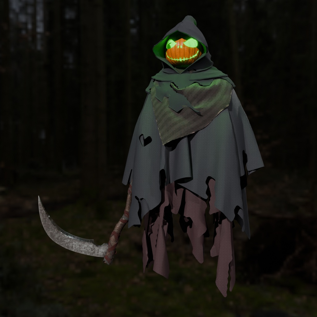 【Blender】 ハロウィンの死神 Halloween Grim Reaper