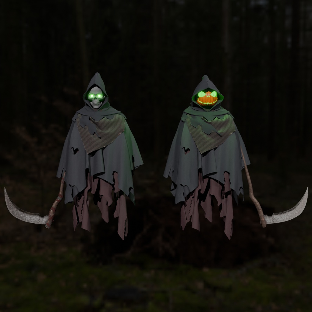 【Blender】 ハロウィンの死神 Halloween Grim Reaper