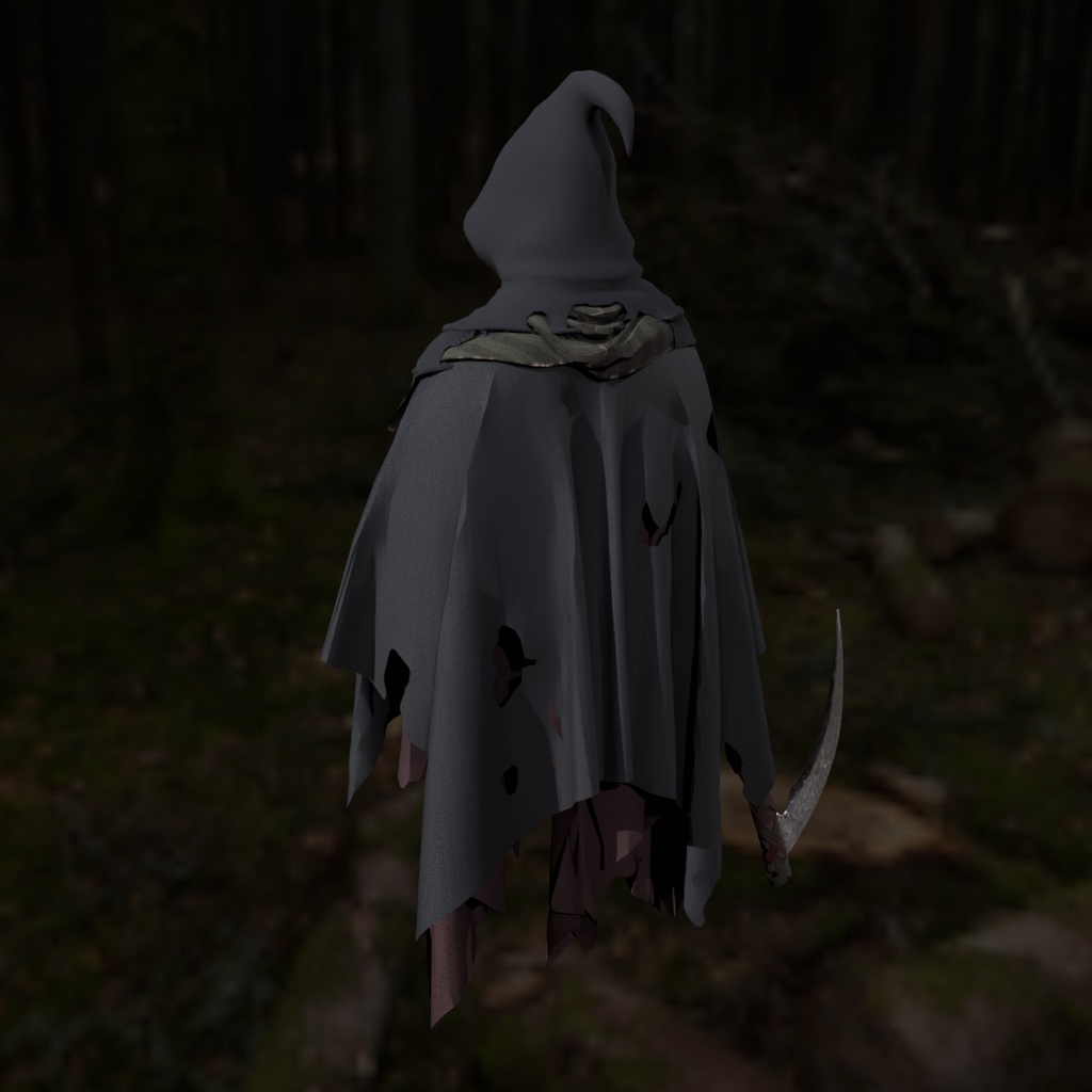 【Blender】 ハロウィンの死神 Halloween Grim Reaper