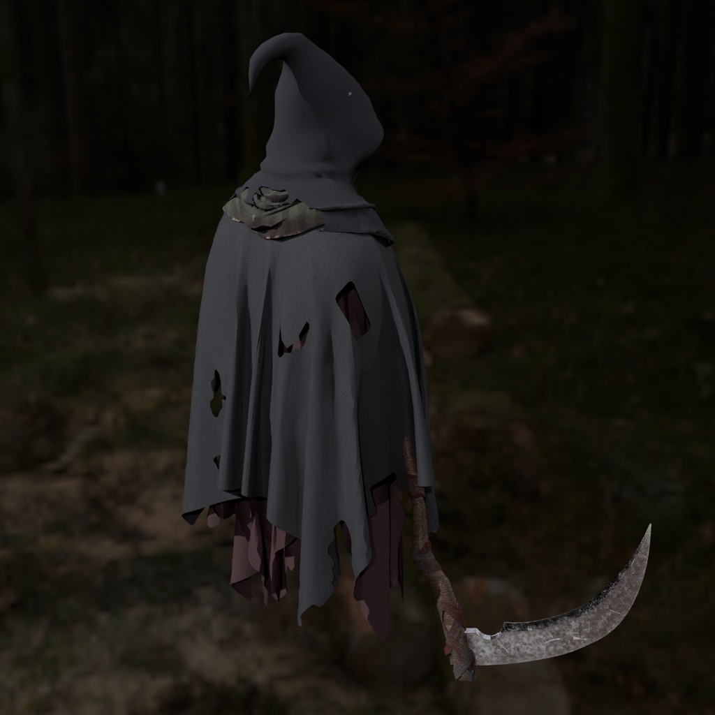【Blender】 ハロウィンの死神 Halloween Grim Reaper