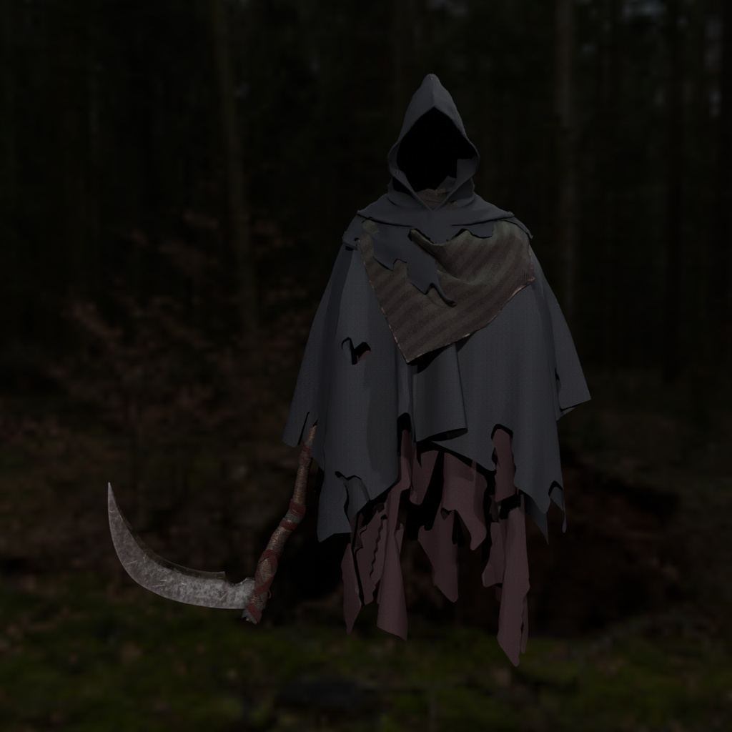 【Blender】 ハロウィンの死神 Halloween Grim Reaper