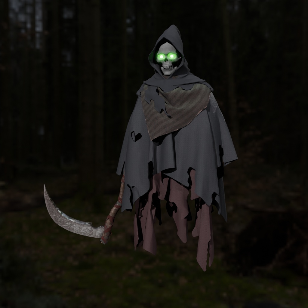 【Blender】 ハロウィンの死神 Halloween Grim Reaper