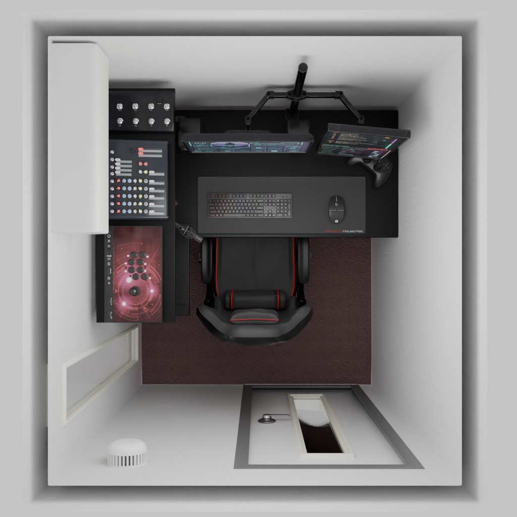 【Blender】 配信者の防音室 Streamer's Soundproof Room