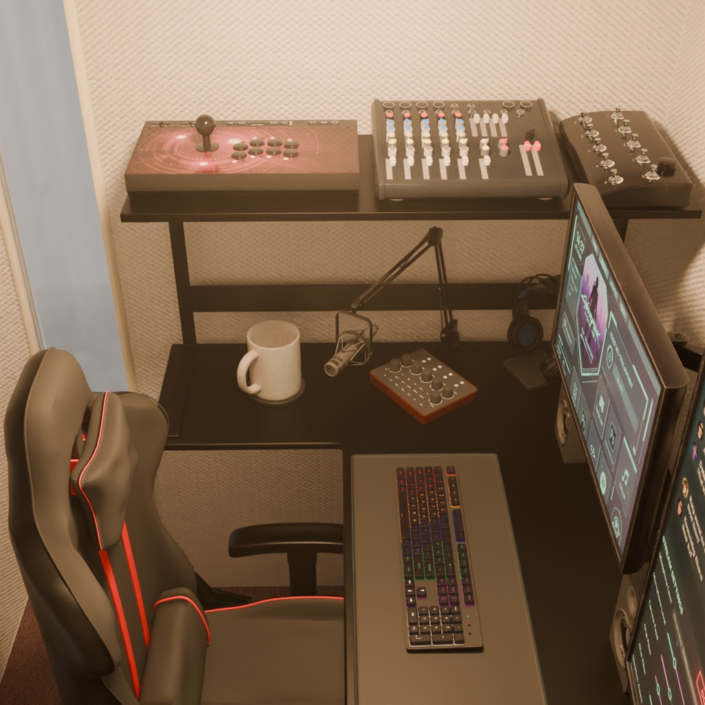 【Blender】 配信者の防音室 Streamer's Soundproof Room