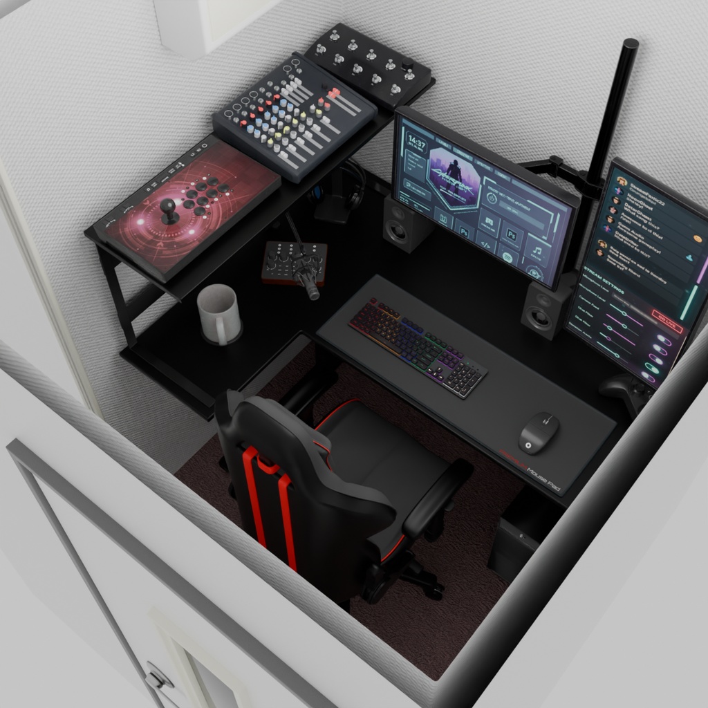 【Blender】 配信者の防音室 Streamer's Soundproof Room
