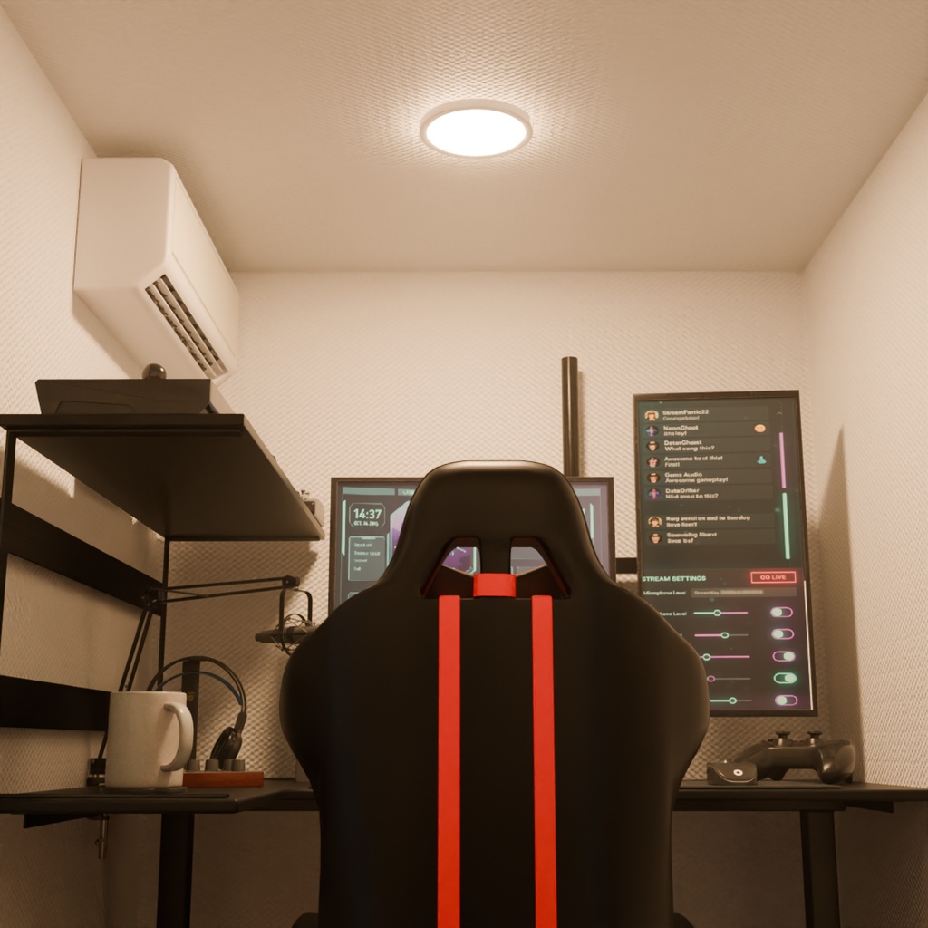 【Blender】 配信者の防音室 Streamer's Soundproof Room