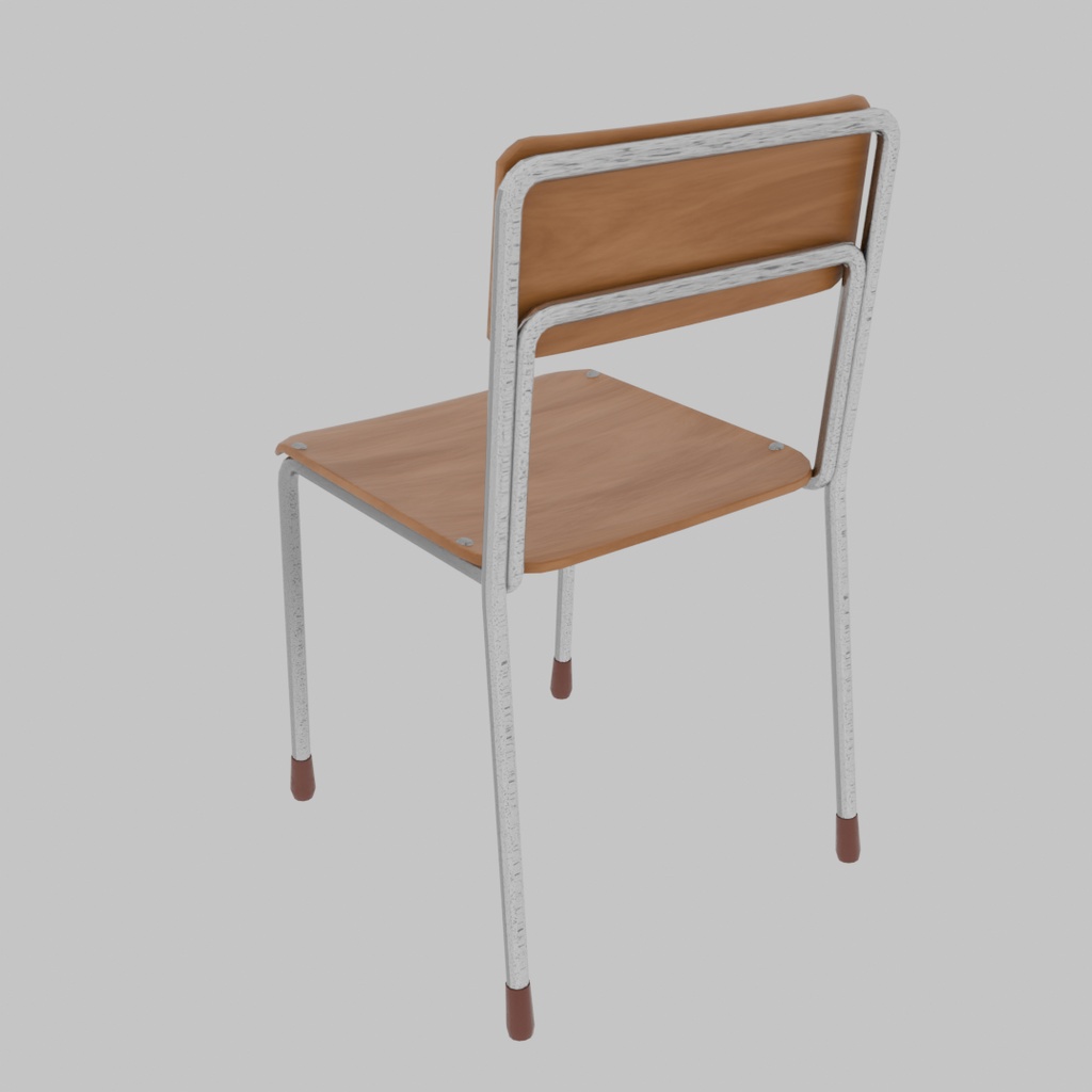 【Blender】 日本の学校の机と椅子 Japanese School Desk and Chair