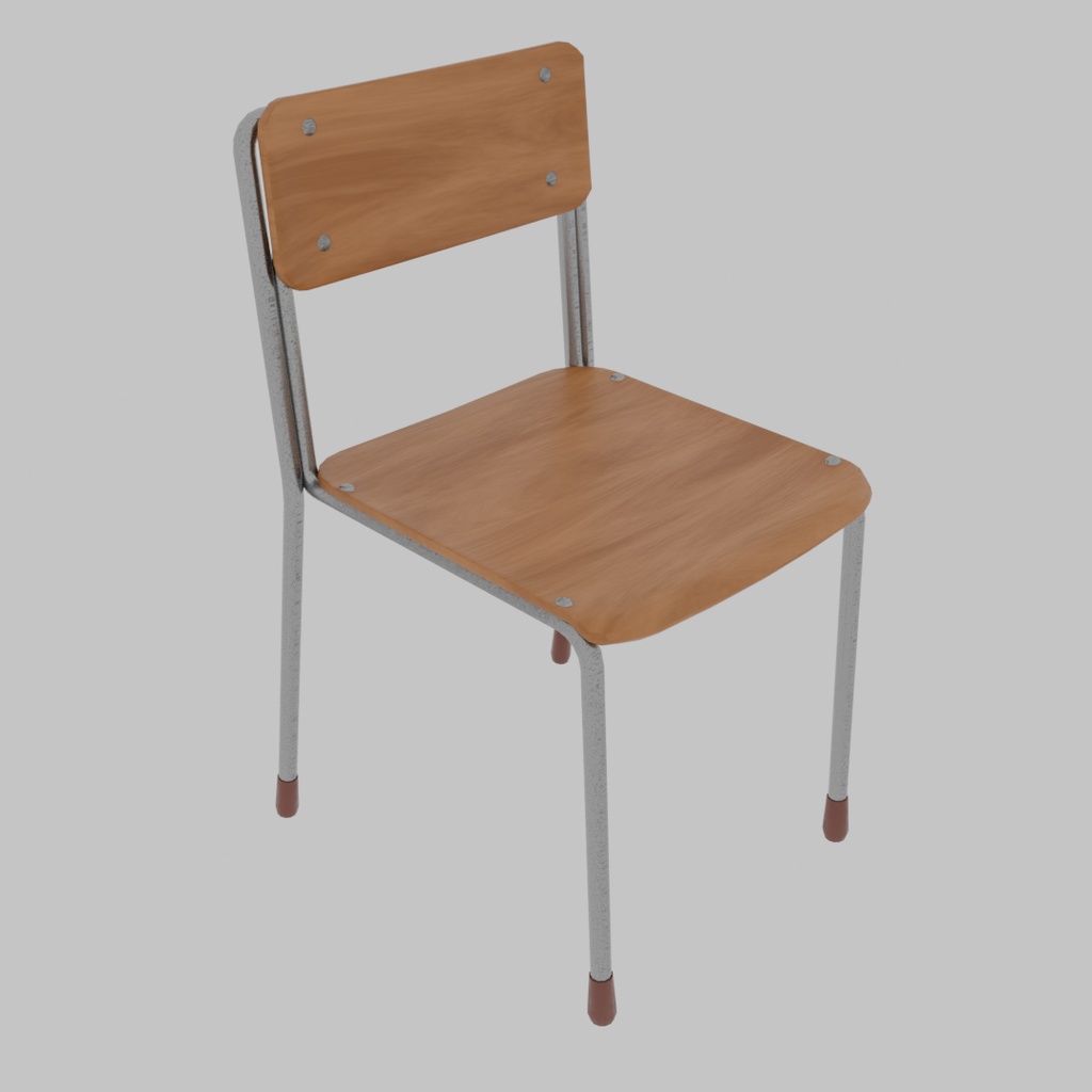 【Blender】 日本の学校の机と椅子 Japanese School Desk and Chair
