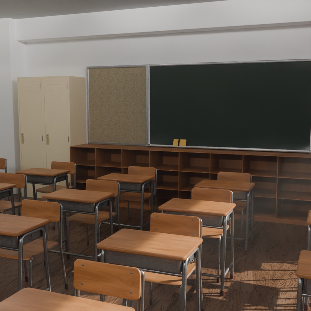 【Blender】 日本の学校の教室 Japanese school classrooms
